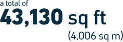 a total of 43,130 sq ft (4,006 sq m)